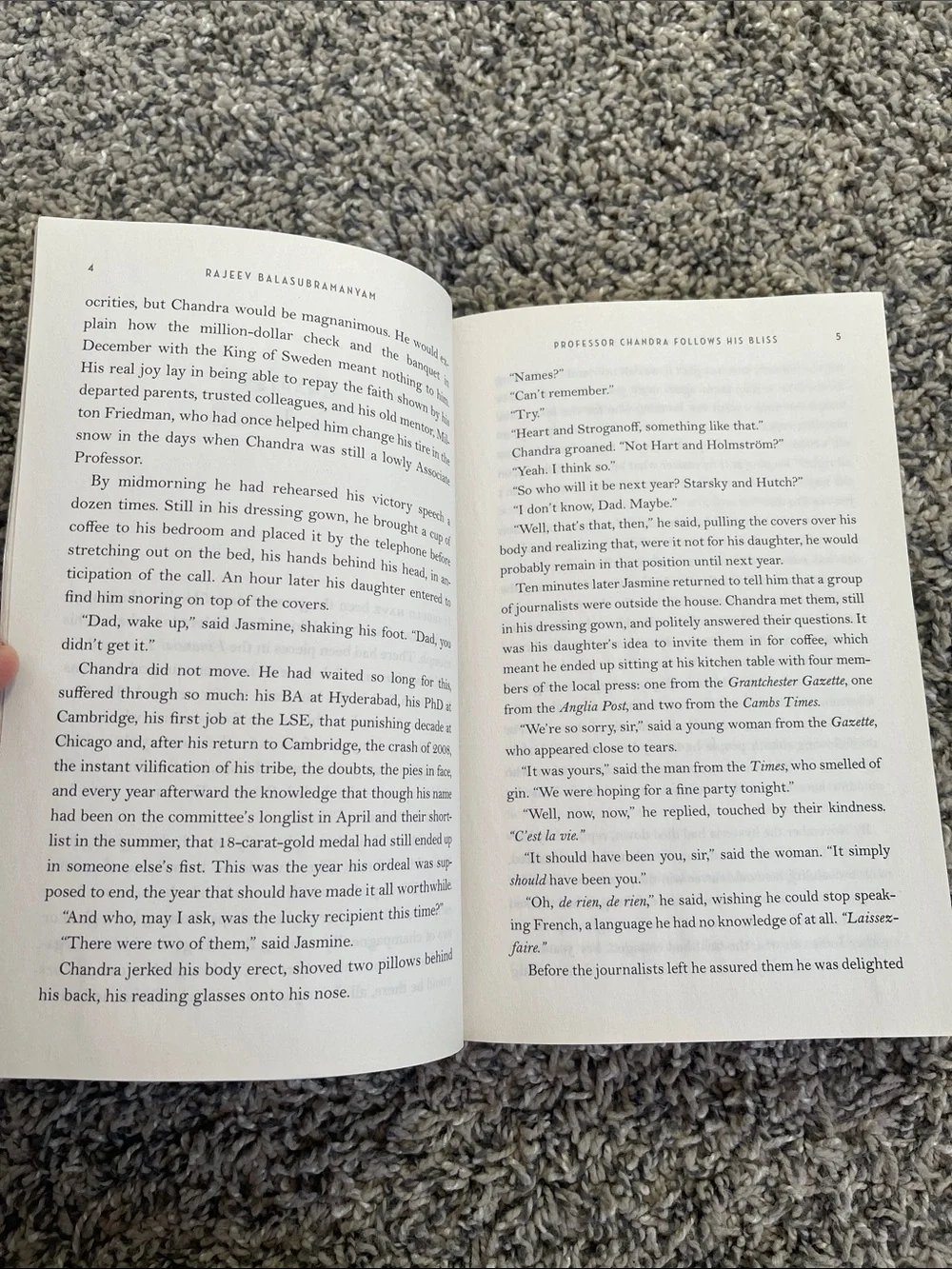 Book: professor Chandra follows his Bliss by Rajeev Balasubramanyam